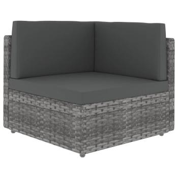 ARDEBO.de - Modulares Sofa-Eckteil Poly Rattan Grau