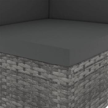 Modulares Sofa-Eckteil Poly Rattan Grau