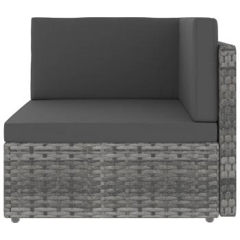 Modulares Sofa-Eckteil Poly Rattan Grau