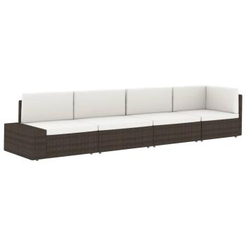 Modulares Sofa-Eckteil Poly Rattan Grau