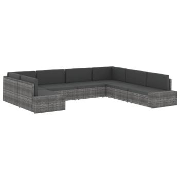 Modulares Sofa-Eckteil Poly Rattan Grau