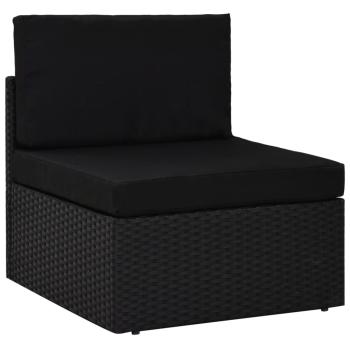 ARDEBO.de - Modulares Mittelsofa Poly Rattan Schwarz