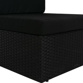 Modulares Mittelsofa Poly Rattan Schwarz