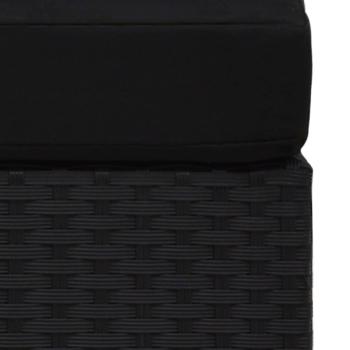 Modulares Mittelsofa Poly Rattan Schwarz