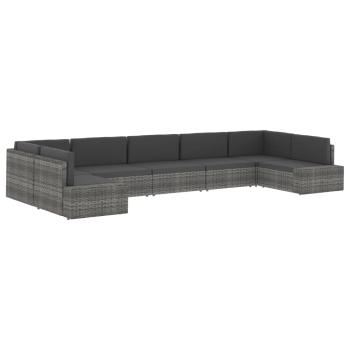 Modulares Mittelsofa Poly Rattan Schwarz