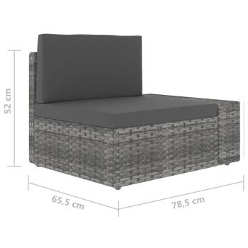 8-tlg. Garten-Lounge-Set Poly Rattan Grau
