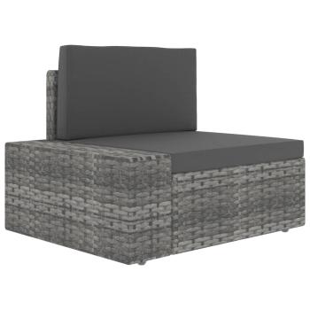 8-tlg. Garten-Lounge-Set Poly Rattan Grau