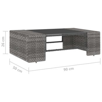 8-tlg. Garten-Lounge-Set Poly Rattan Grau