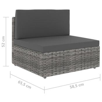 8-tlg. Garten-Lounge-Set Poly Rattan Grau