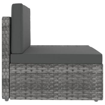 8-tlg. Garten-Lounge-Set Poly Rattan Grau