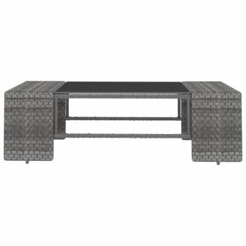 10-tlg. Garten-Lounge-Set Poly Rattan Grau