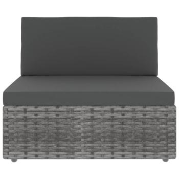 10-tlg. Garten-Lounge-Set Poly Rattan Grau