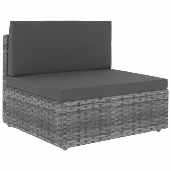 10-tlg. Garten-Lounge-Set Poly Rattan Grau