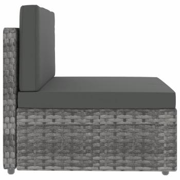 10-tlg. Garten-Lounge-Set Poly Rattan Grau