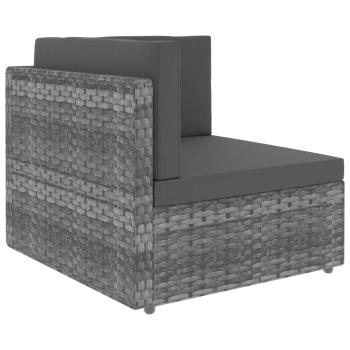 10-tlg. Garten-Lounge-Set Poly Rattan Grau