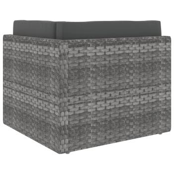 10-tlg. Garten-Lounge-Set Poly Rattan Grau