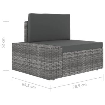 10-tlg. Garten-Lounge-Set Poly Rattan Grau