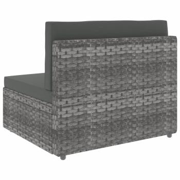 10-tlg. Garten-Lounge-Set Poly Rattan Grau