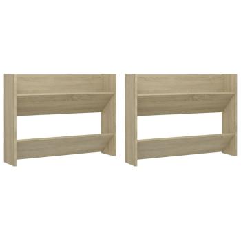 Wand-Schuhschränke 2 Stk. Sonoma-Eiche 80x18x60cm Holzwerkstoff