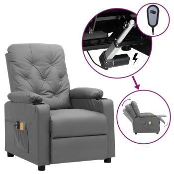 ARDEBO.de - Massagesessel Elektrisch Grau Kunstleder
