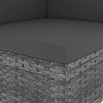 Modulares 2-Sitzer-Sofa Poly Rattan Grau