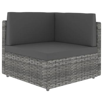Modulares 2-Sitzer-Sofa Poly Rattan Grau