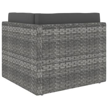 Modulares 2-Sitzer-Sofa Poly Rattan Grau