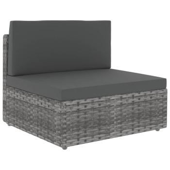ARDEBO.de - Modulares Mittelsofa Poly Rattan Grau