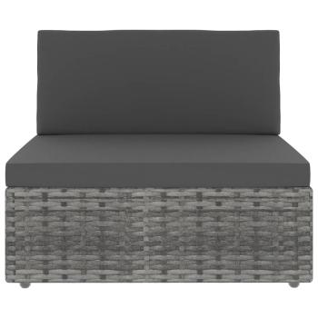Modulares Mittelsofa Poly Rattan Grau