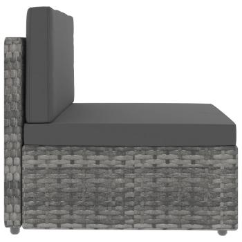 Modulares Mittelsofa Poly Rattan Grau