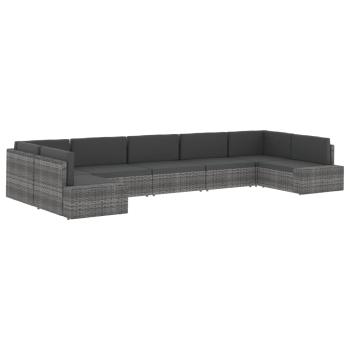 Modulares Mittelsofa Poly Rattan Grau