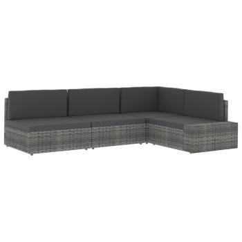 Modulares Mittelsofa Poly Rattan Grau