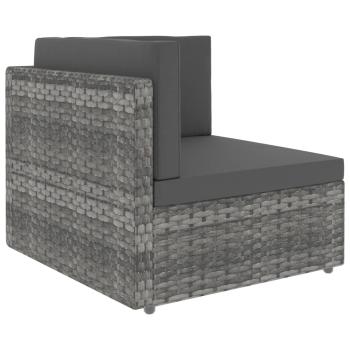 7-tlg. Garten-Lounge-Set Poly Rattan Grau