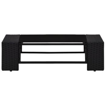 9-tlg. Garten-Lounge-Set Poly Rattan Schwarz