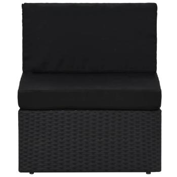 14-tlg. Garten-Lounge-Set mit Kissen Schwarz Poly Rattan