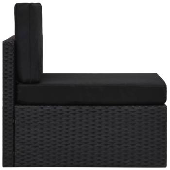 14-tlg. Garten-Lounge-Set mit Kissen Schwarz Poly Rattan