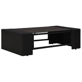 14-tlg. Garten-Lounge-Set mit Kissen Schwarz Poly Rattan