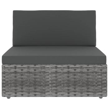 8-tlg. Garten-Lounge-Set Poly Rattan Grau