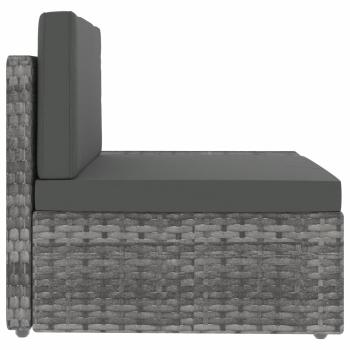 8-tlg. Garten-Lounge-Set Poly Rattan Grau
