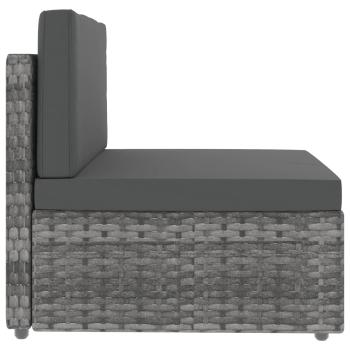 8-tlg. Garten-Lounge-Set Poly Rattan Grau