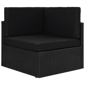 ARDEBO.de - Modulares Sofa-Eckteil Poly Rattan Schwarz