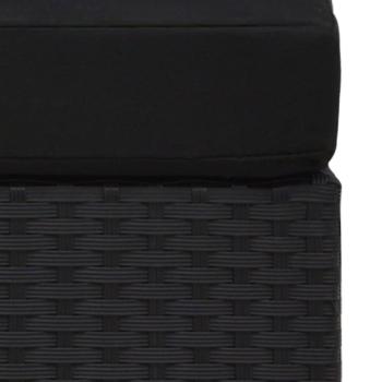 Modulares Sofa-Eckteil Poly Rattan Schwarz