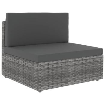 10-tlg. Garten-Lounge-Set Poly Rattan Grau