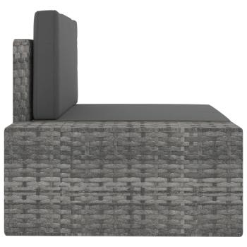 10-tlg. Garten-Lounge-Set Poly Rattan Grau