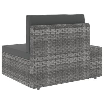 10-tlg. Garten-Lounge-Set Poly Rattan Grau