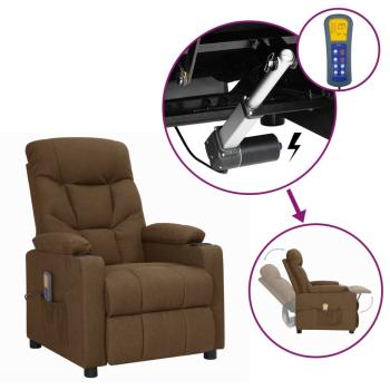 ARDEBO.de - Massagesessel mit Aufstehhilfe Braun Stoff