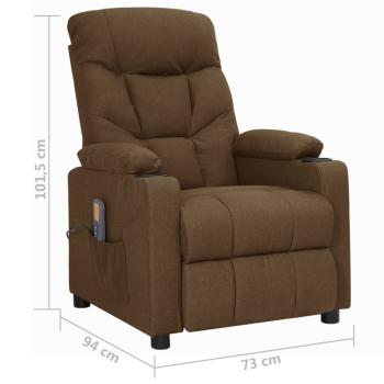 Massagesessel mit Aufstehhilfe Braun Stoff