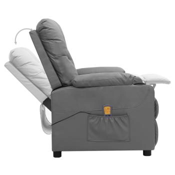 Massagesessel mit Aufstehhilfe Grau Kunstleder
