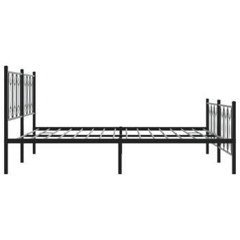 Metallbett ohne Matratze mit Fußteil Schwarz 180x200 cm