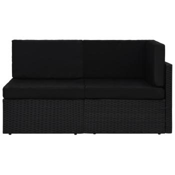 Modulares 2-Sitzer-Sofa Poly Rattan Schwarz